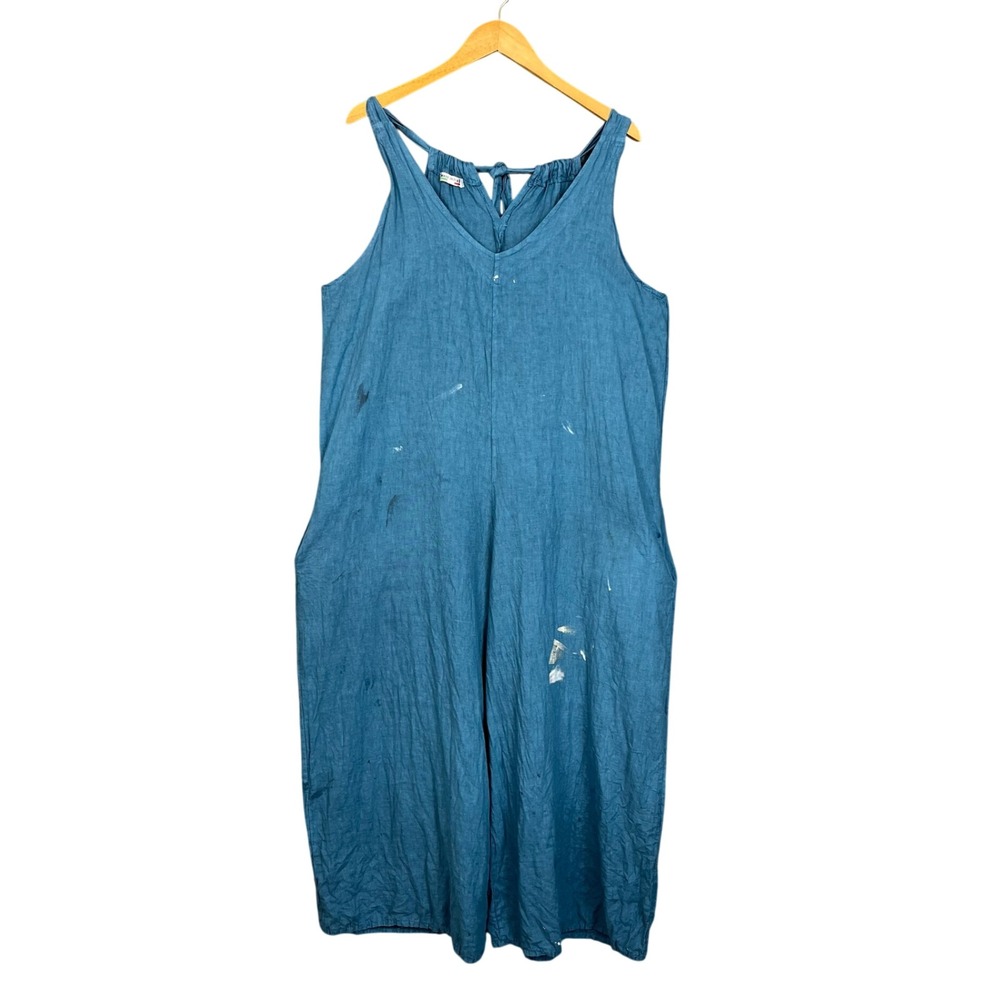 Made In Italy Rovigo Jumpsuit Womens OS Linen Paint Splatter Back Tie Lagom